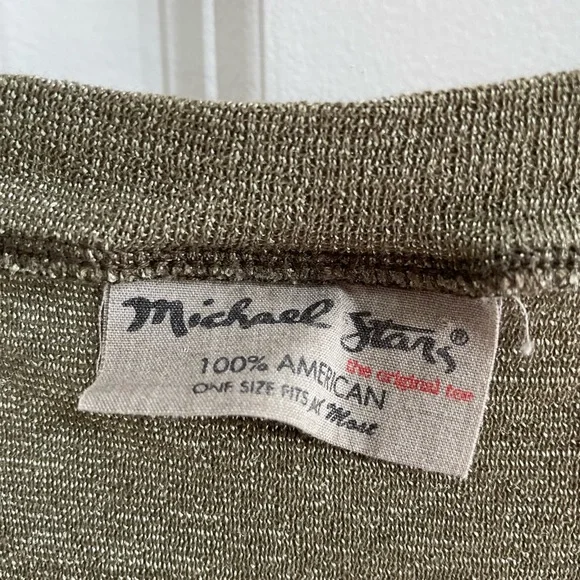 Michael Stars 3/4 sleeve olive shimmer T-shirt. Gently worn. One size - Picture 5 of 6